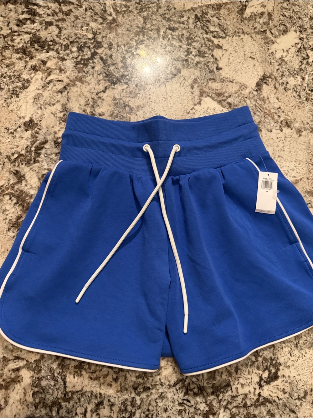 Old Navy Blue Athletic dynamic fleece
 Shorts with White Trim